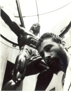 Greek fine artist Kostas Loustas at Rockefeller Centre, New York, 1964